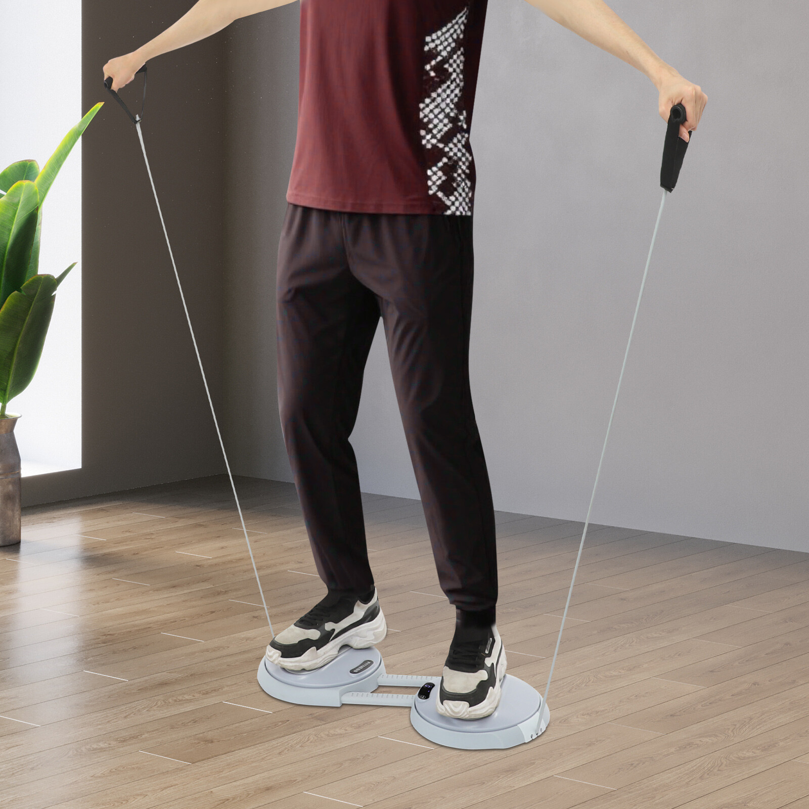 Ab Twister Board for Exercise Waist Twister Machine with Elastic Tension Ropes