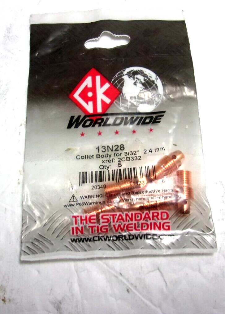 Miller  Electric 13N28 Weldcraft Collet Body  For 3/32" , 2.4 mm, New PK5