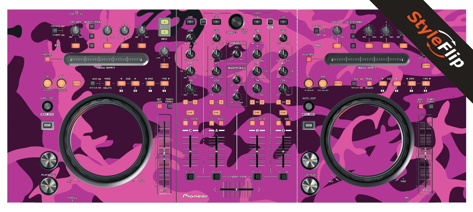 Pioneer DDJ-T1 Skin | Camo Pink | Protective Decal | StyleFlip Skins