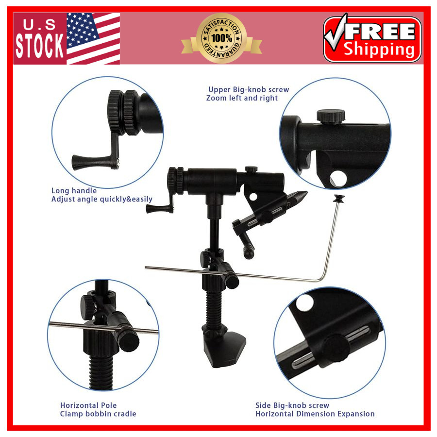 Riverruns II Rotary Fly Tying Vise, 360° Rotation, Ultra-Light & Precise