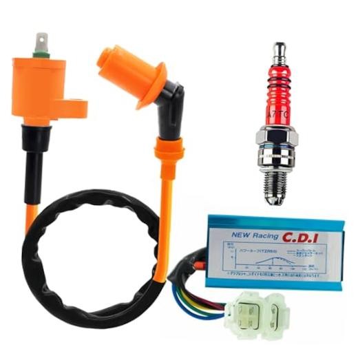 GY6 50cc Performance Parts-GY6 AC CDI Box Ignition Coil & A7TC Spark Plug