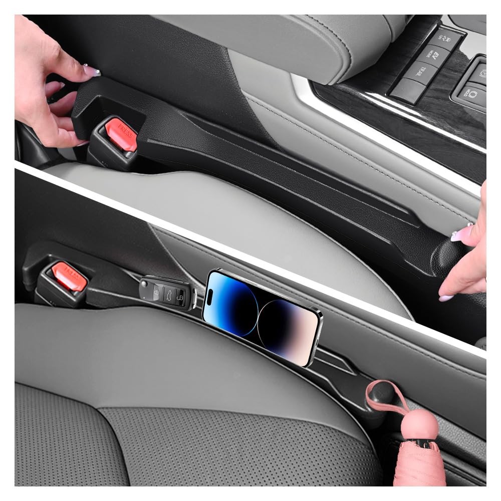IHOTDER 2026 Upgraded Car Seat Gap Filler 2 Pack,3 in 1 Car Seat Gap Organize...