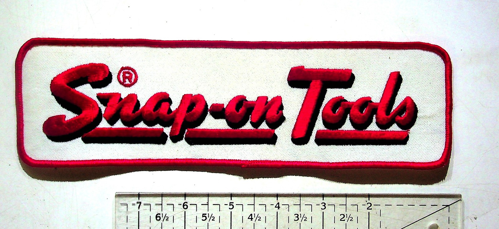 Snap-on Tools Embroidered Patch Red White Iron-On Sew-On Vintage