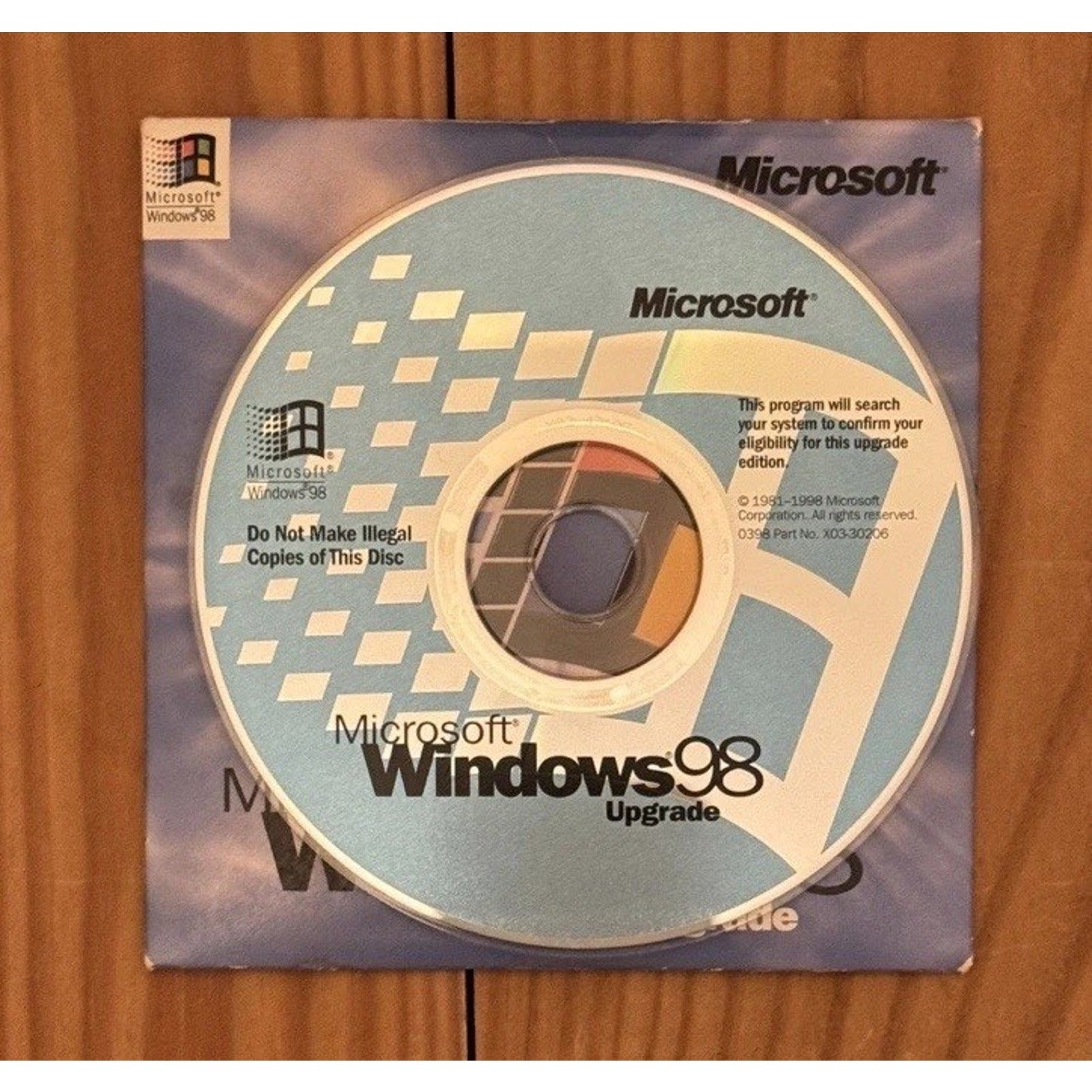 Microsoft Windows 98 Upgrade New Version 0398 Part X03-30200 - Tested