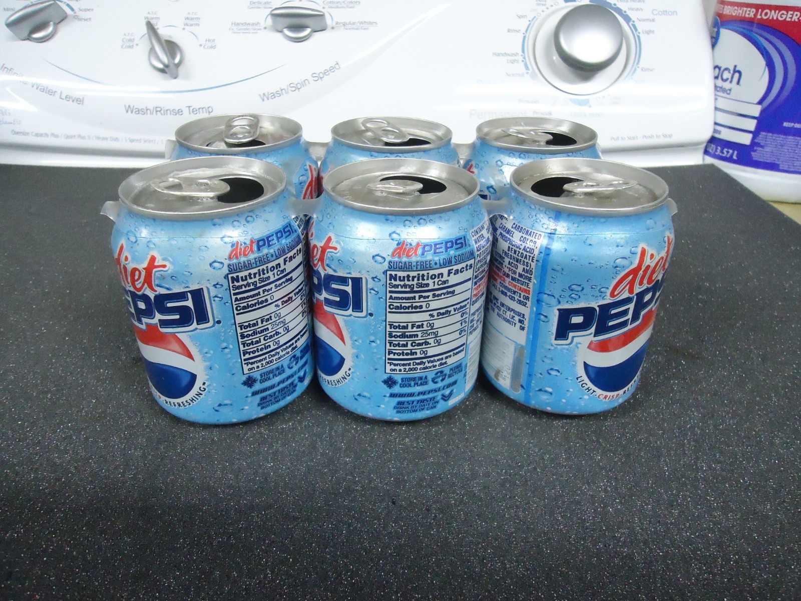 Vintage 6 Pack Diet Pepsi 8 oz Aluminum Cans Opened LOOK!