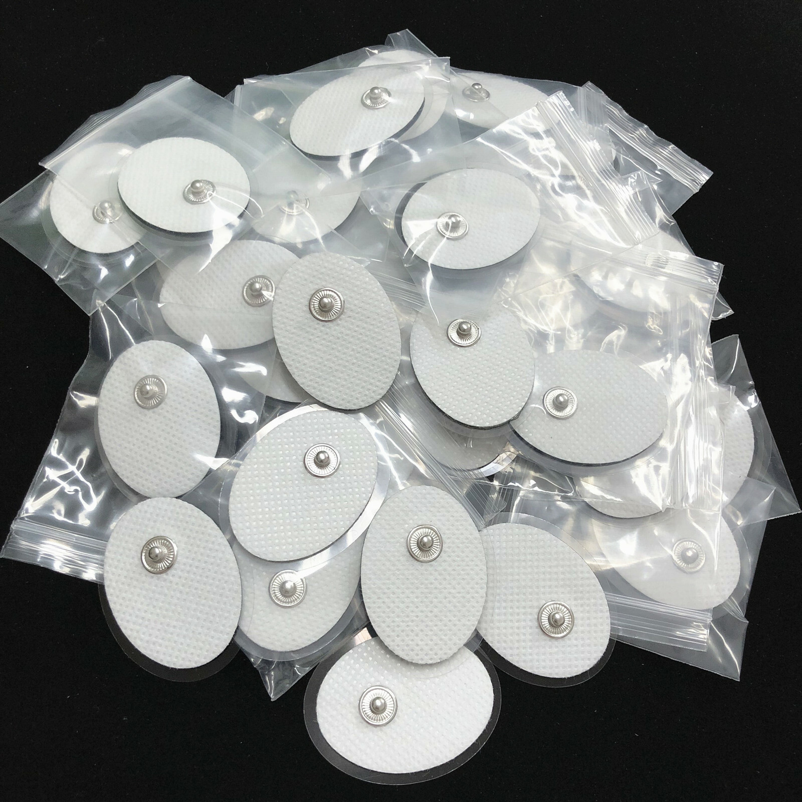 20PCS Small Oval Snap on Electrode Pads Replacement for Tens Unit Pulse Massager