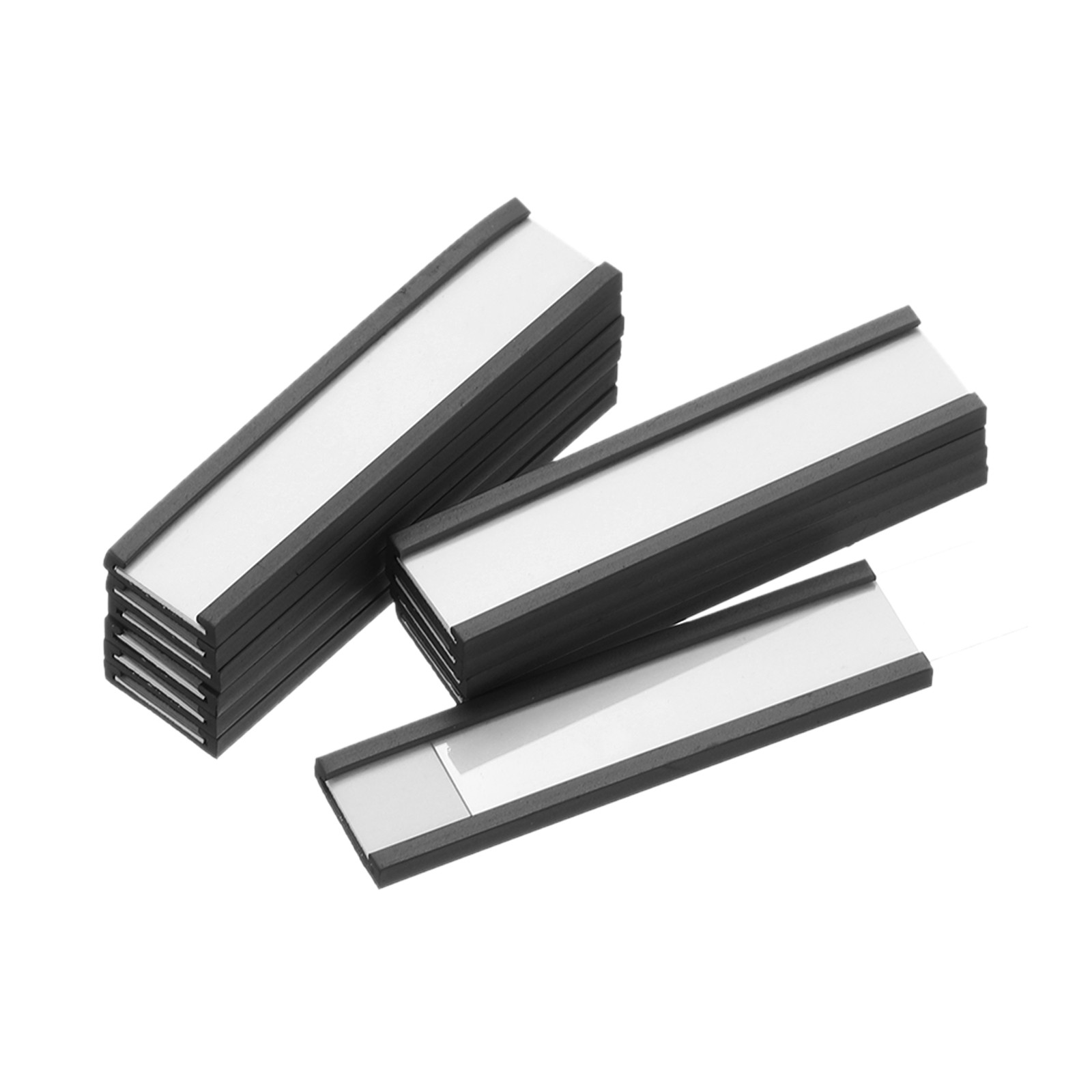 Label Holders 2" x 0.5" C Channel Rubber Magnetic for Shelves Organize 25pcs