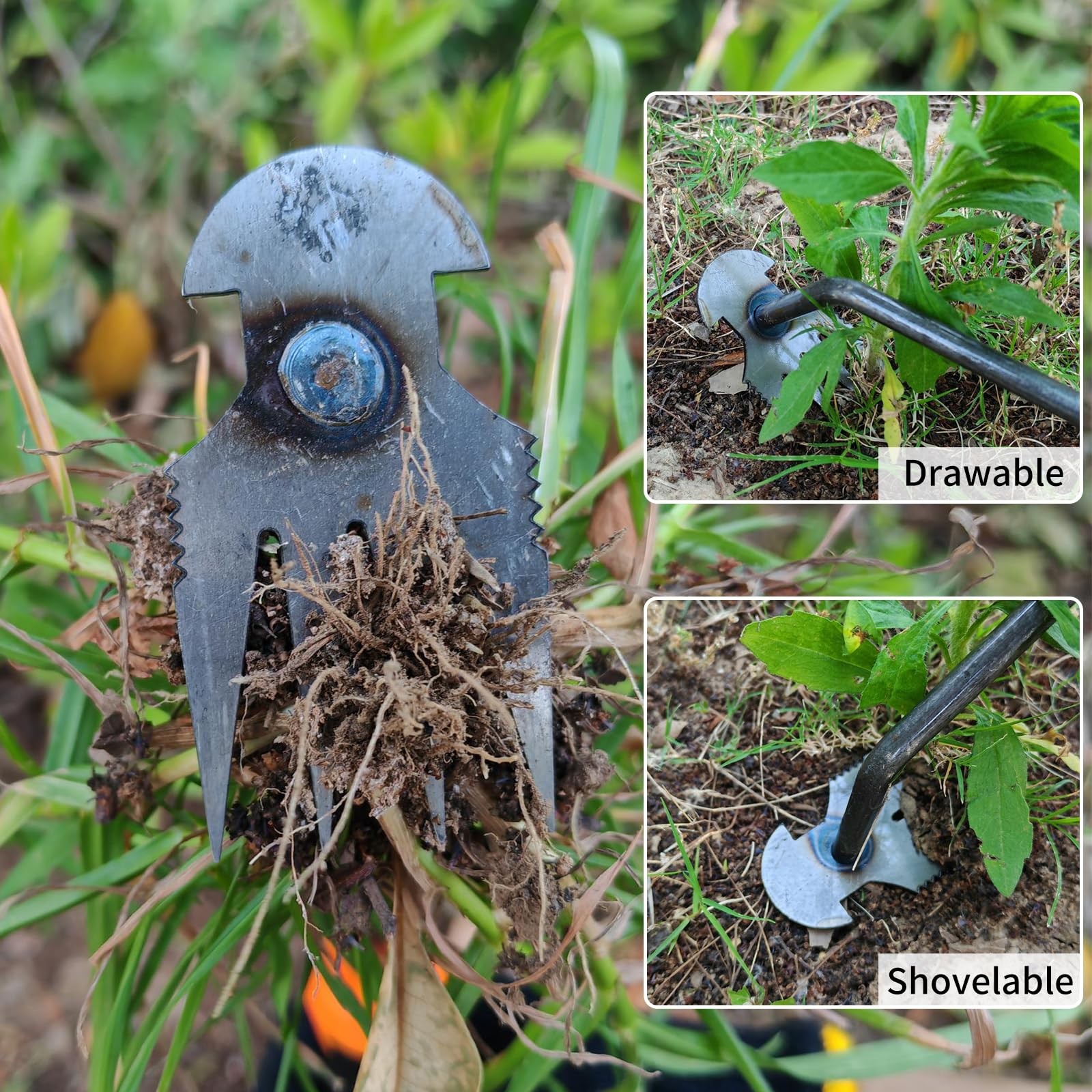 XIAONAN Weed Tool,Garden Weeder Puller Tool with Handle Manual Rubber handle