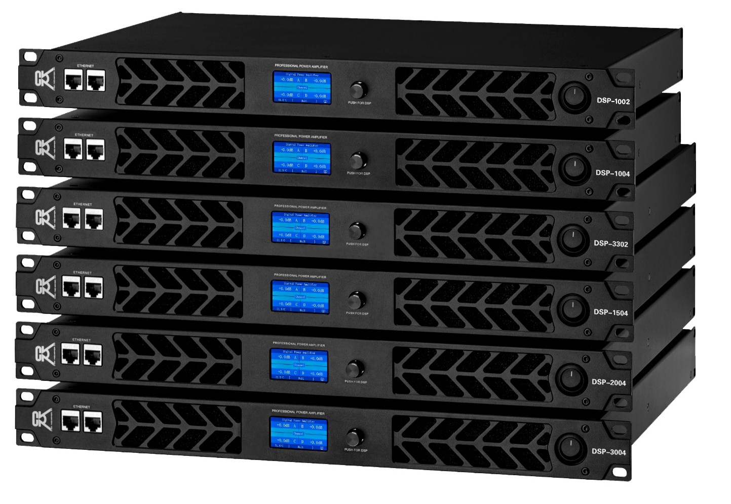 CVR Audio DSP-1002 Black Professional Power Amplifier 1000 Watts 2-chennel 8-Ohm