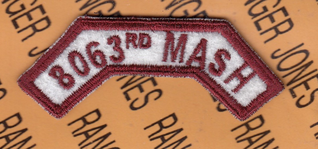 US Army 8063rd MASH Medical MEDIC Hospital 8th Army Korea ~3.25" tab patch c/e