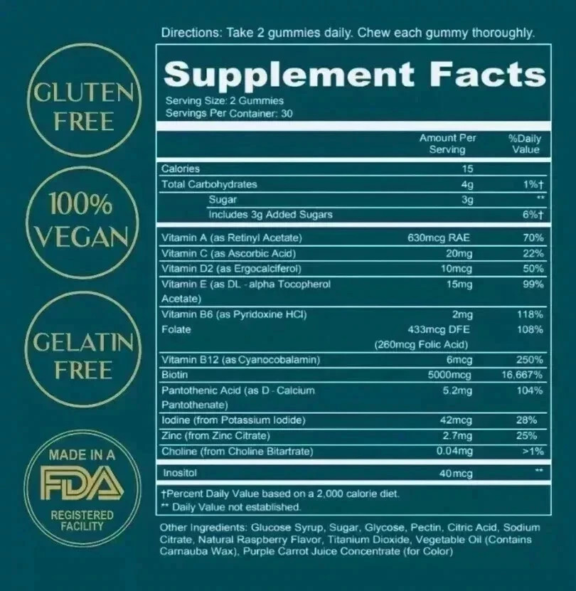WEEM Hair Skin and Nails Gummies, Vegan biotin Vitamins, Healthy Hair- Pack of 5