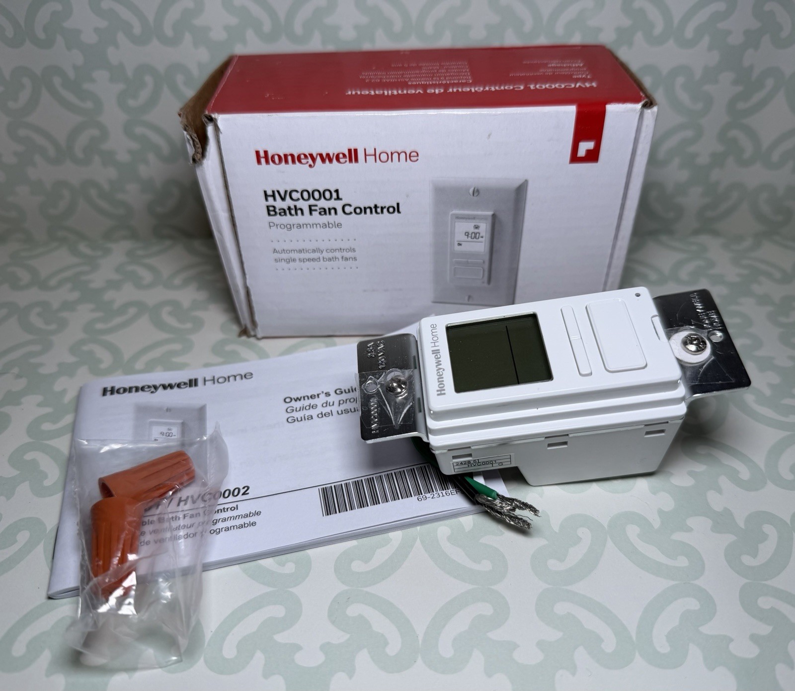 Honeywell Programmable Bath Fan Control White Model HVC0001 New Open Box