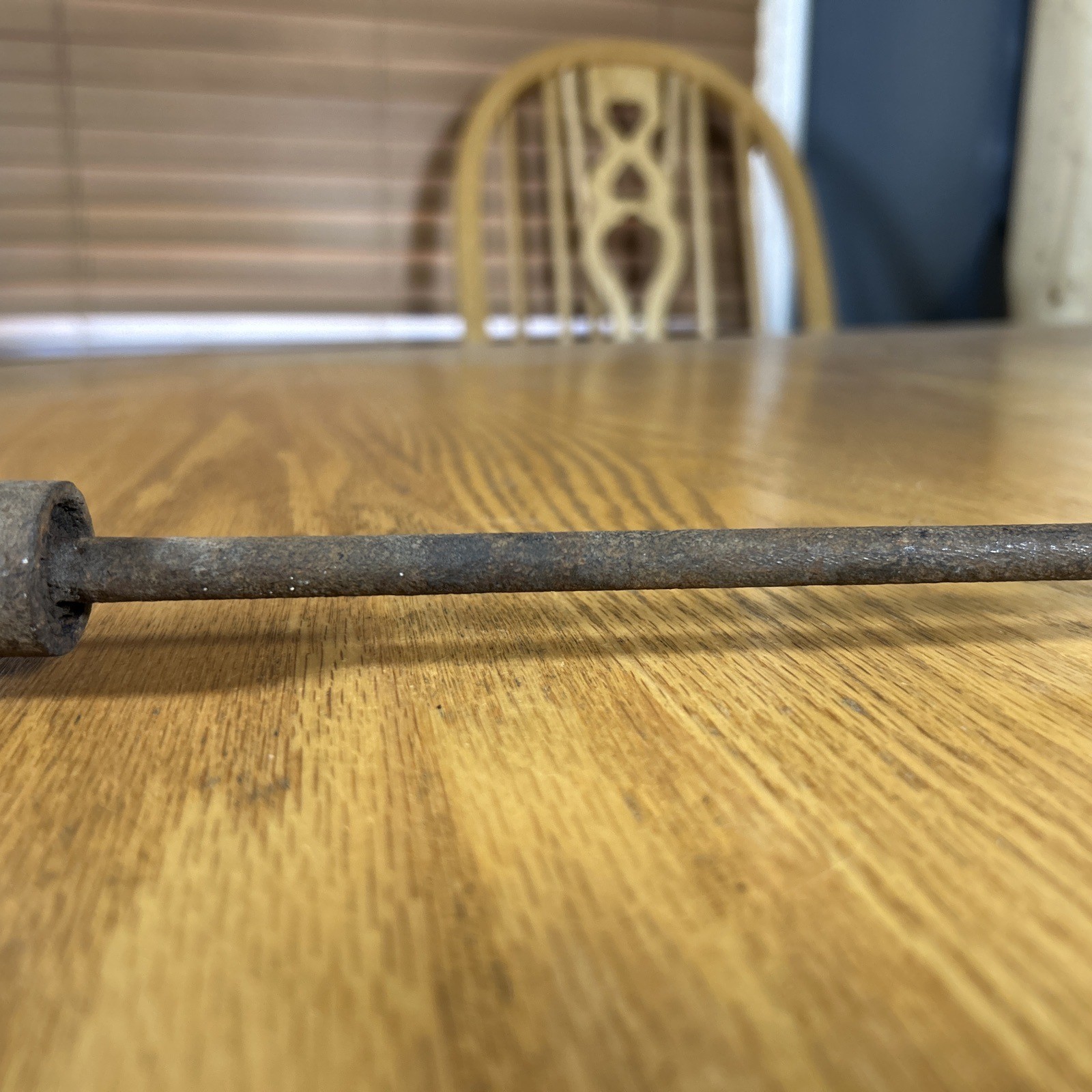 Antique Copper Soldering Iron 15.5" Long Wood Handle Blacksmith Metal Work USA