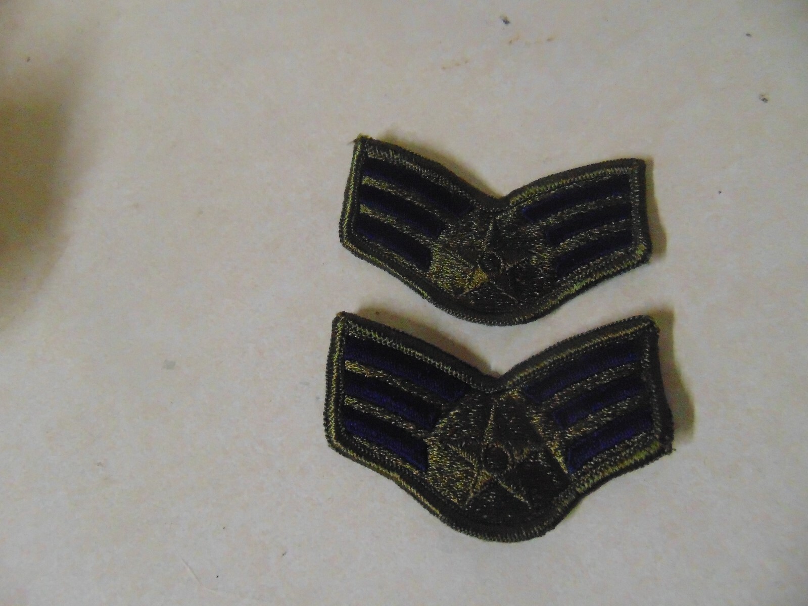 MILITARY PATCH US AIR FORCE RANK SET OF 2 GREEN BLUE SENIOR AIRMAN BRAND NEW