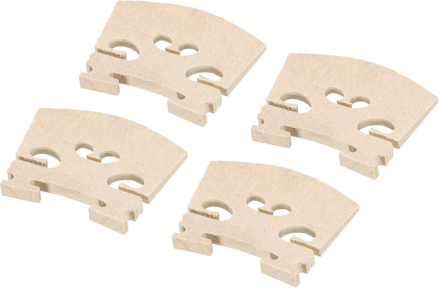 MECCANIXITY 3/4 Violin Bridge Maple Wood Violin Parts for 3/4 Violin, Pack of 4