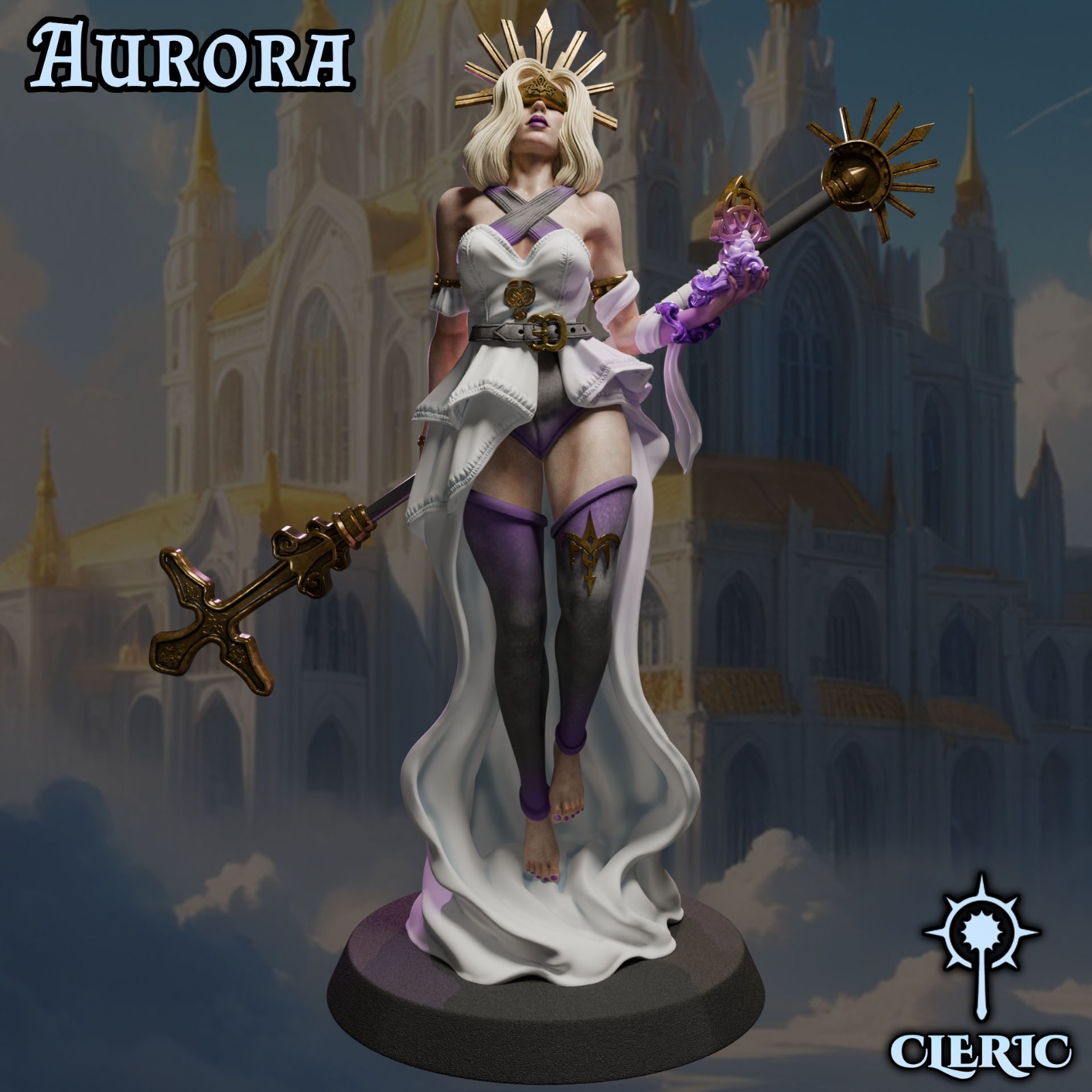 Dungeons & Dragons Playable Character - Female Human Aurora - Cleric, Druid