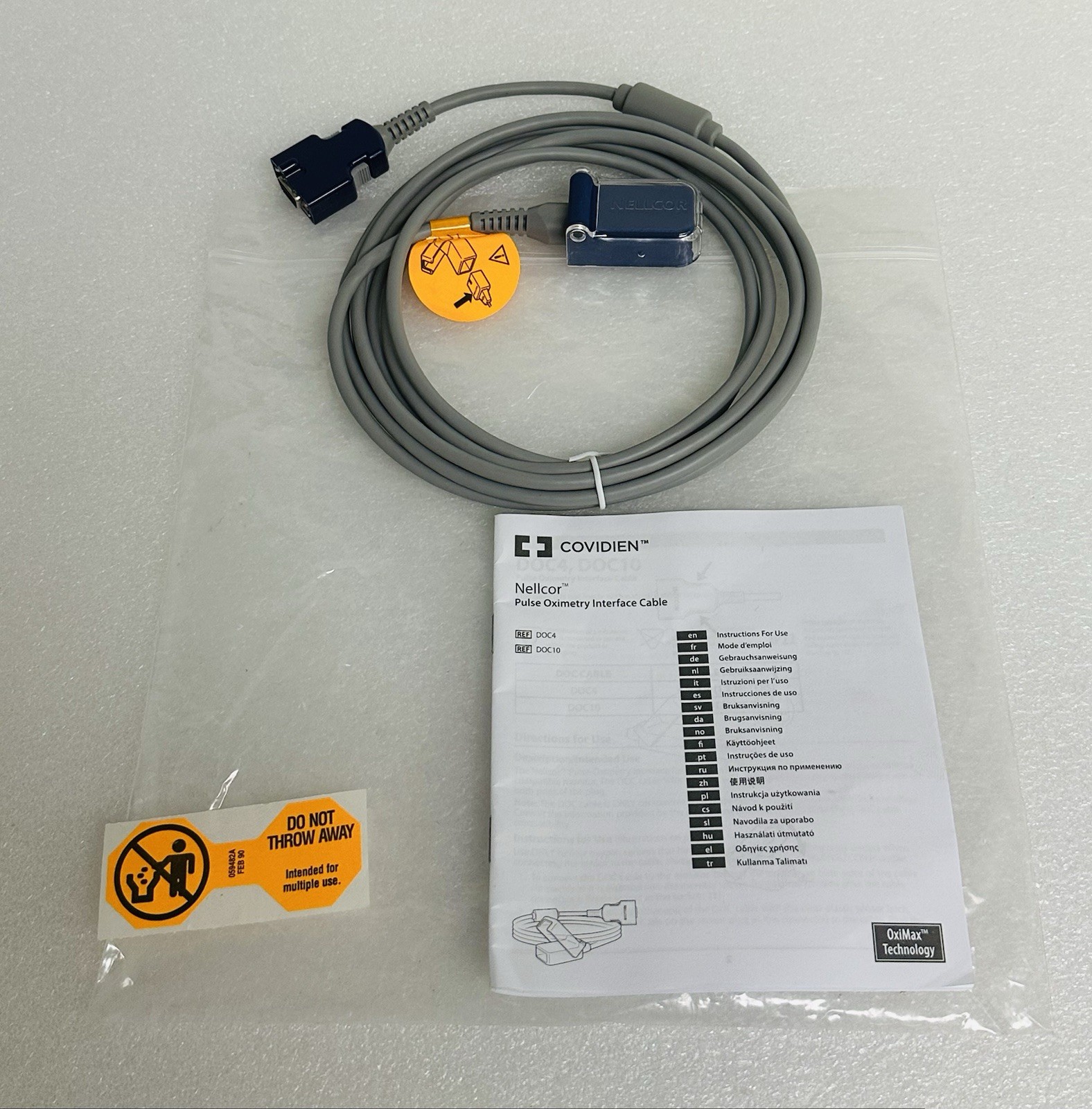 Covidien Nellcor Patient Interface Cable REF DOC4 / DOC10