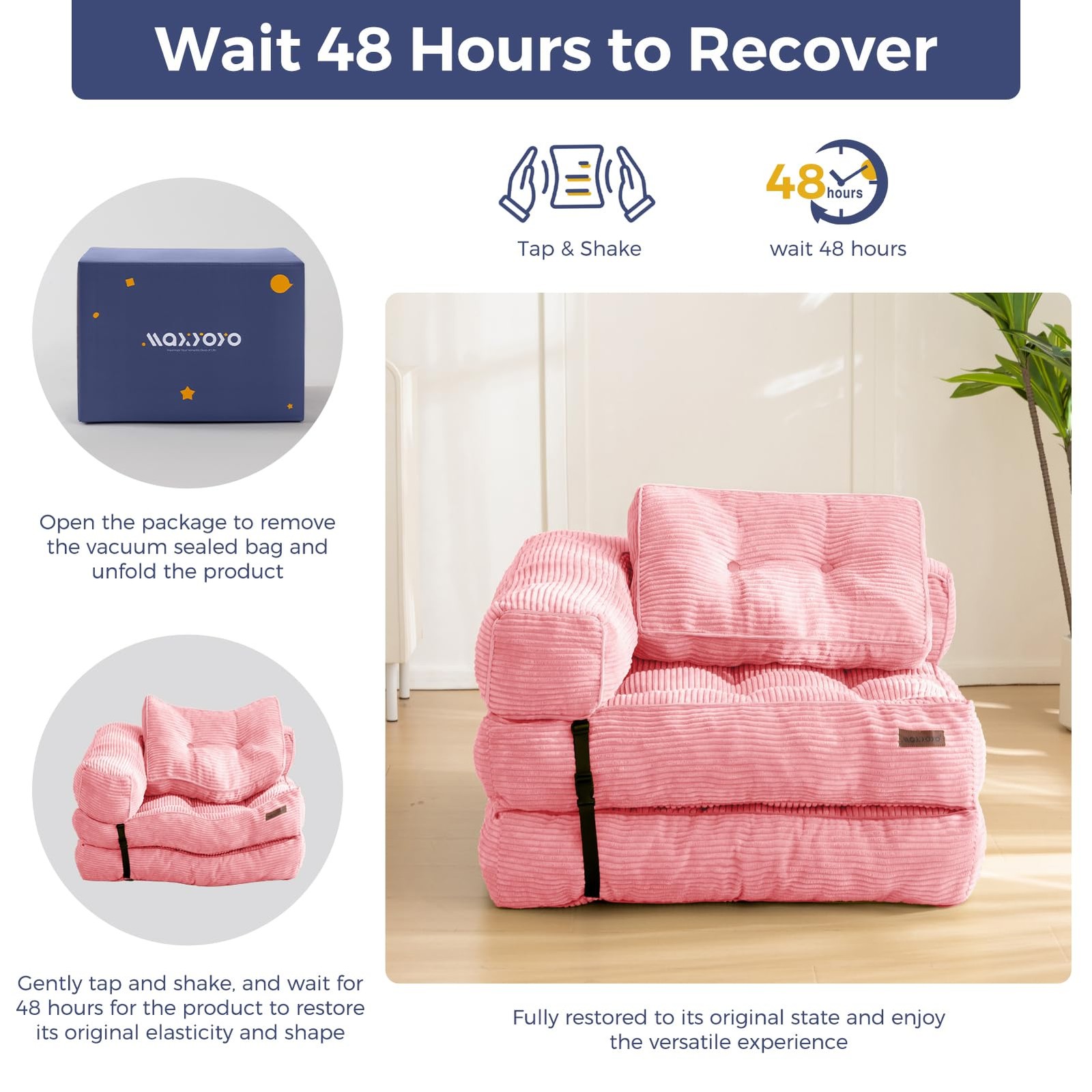 Folding Sofa Bed, L-Shaped Convertible Sofa Bed with Armrest Foldable Sleeper...