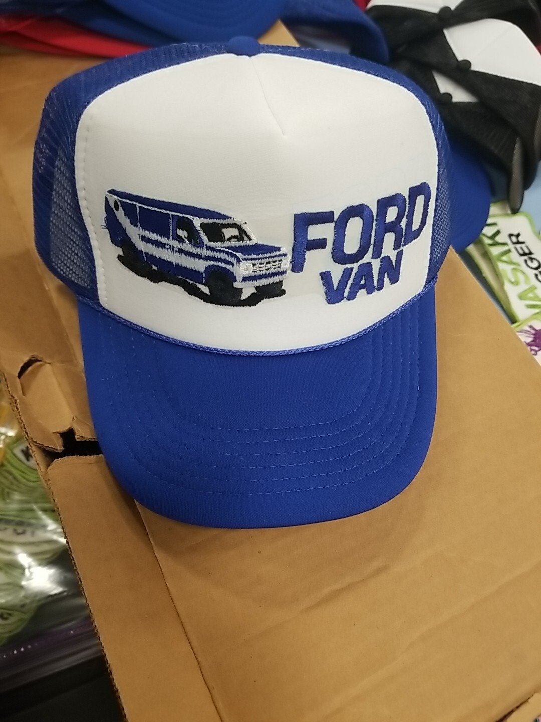 Vintage Trucker Ford Van Motorcycles Baseball Mesh Cap Old School