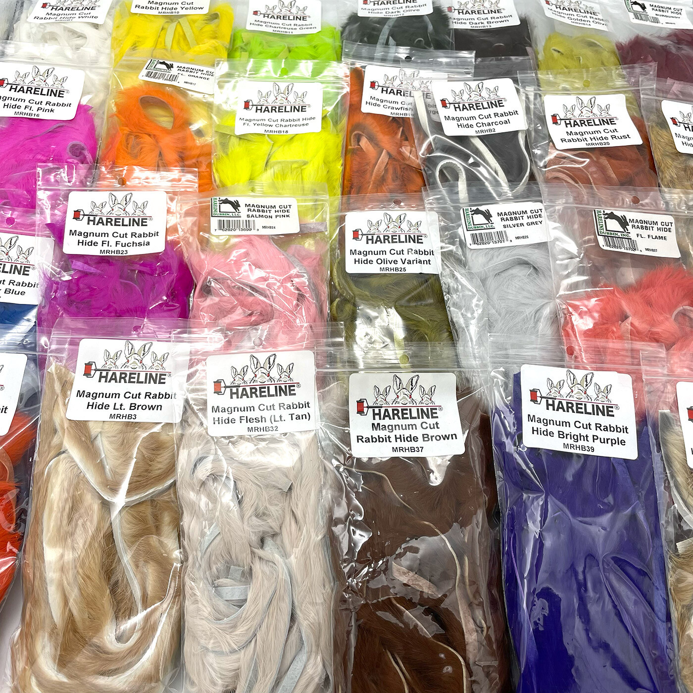 MAGNUM RABBIT STRIPS - BULK 18 PER PACK - Hareline Fly Tying Zonker Hide NEW!