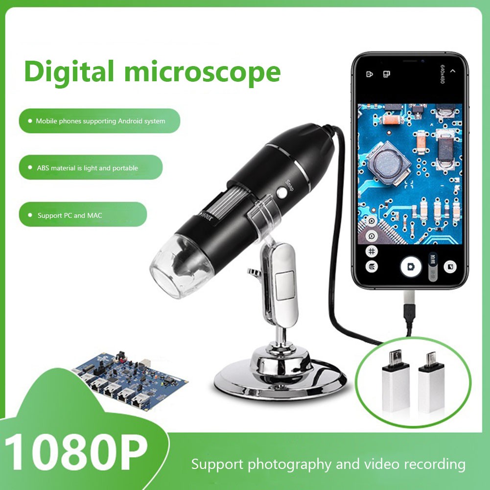 Digital USB Microscope Camera 500X LED Magnifier for Cell Phone Repair (1600X)