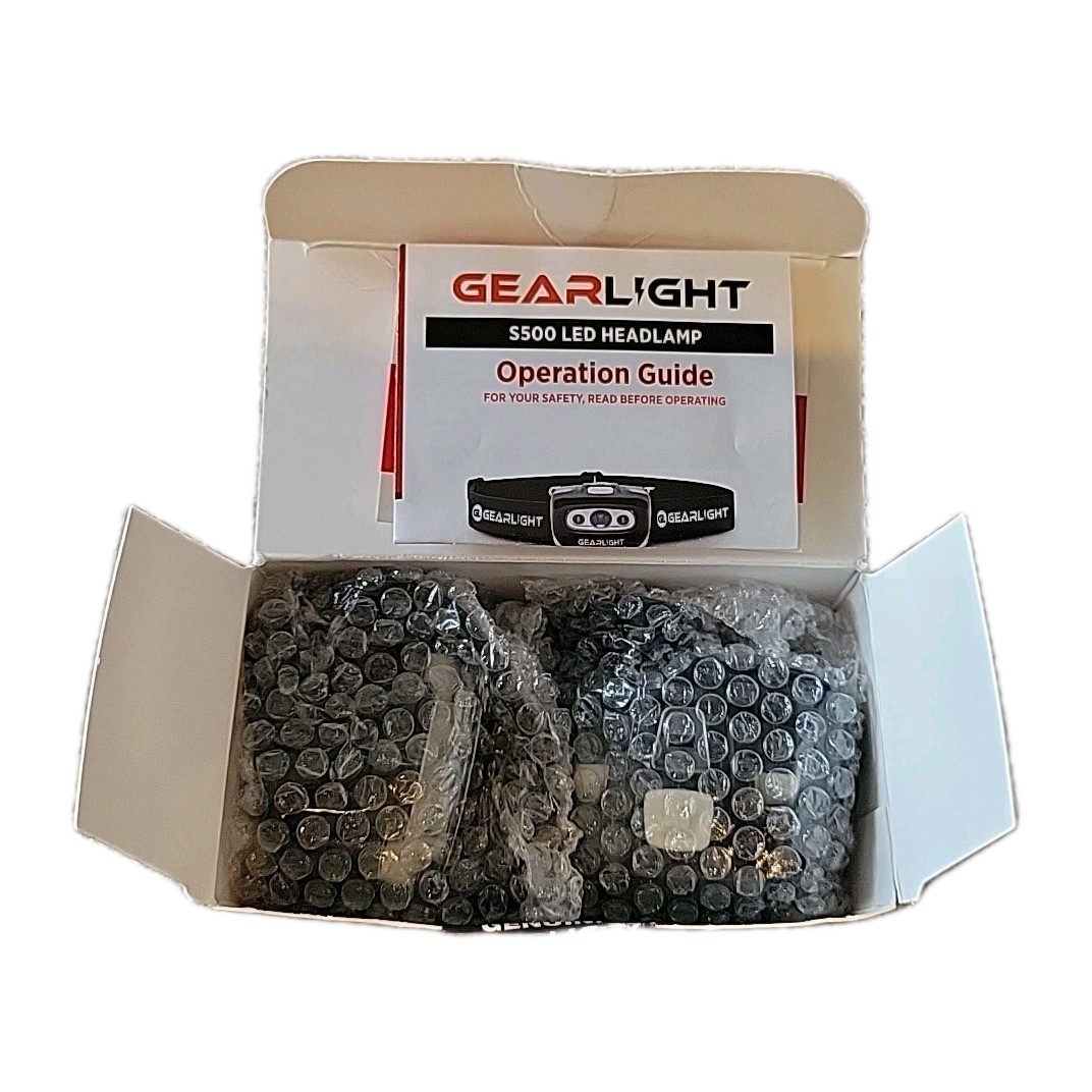 GearLight Headlamp Flashlight S500 LED Multiple Modes 2 Pack , open -box .