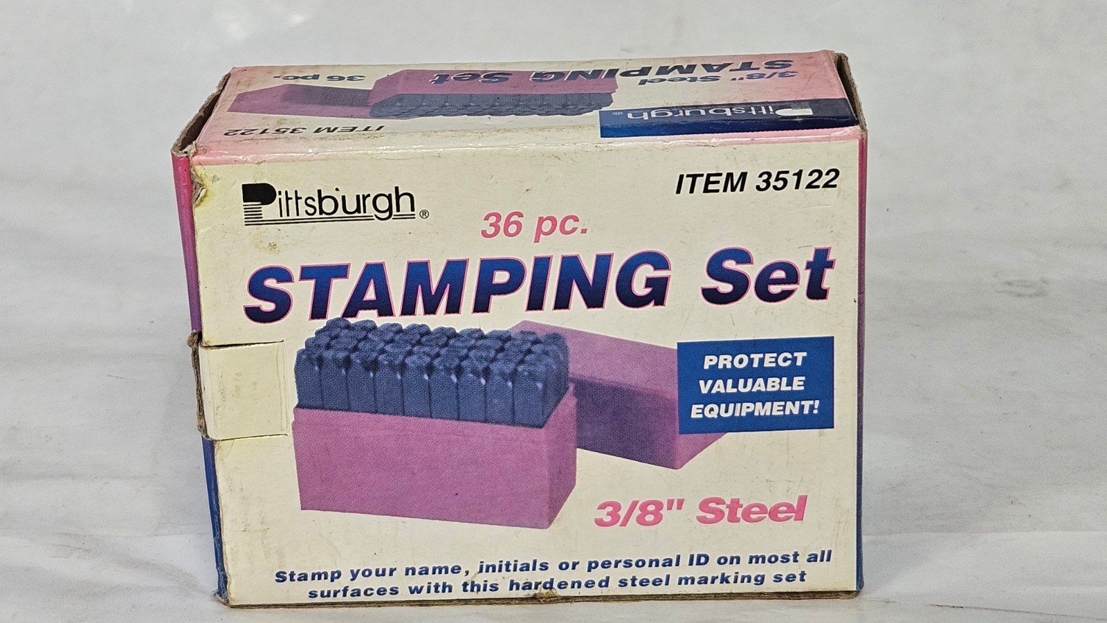 Pittsburgh 36Pcs 3/8" High Carbon Steel Metal Punch Letter & Number Stamping Set
