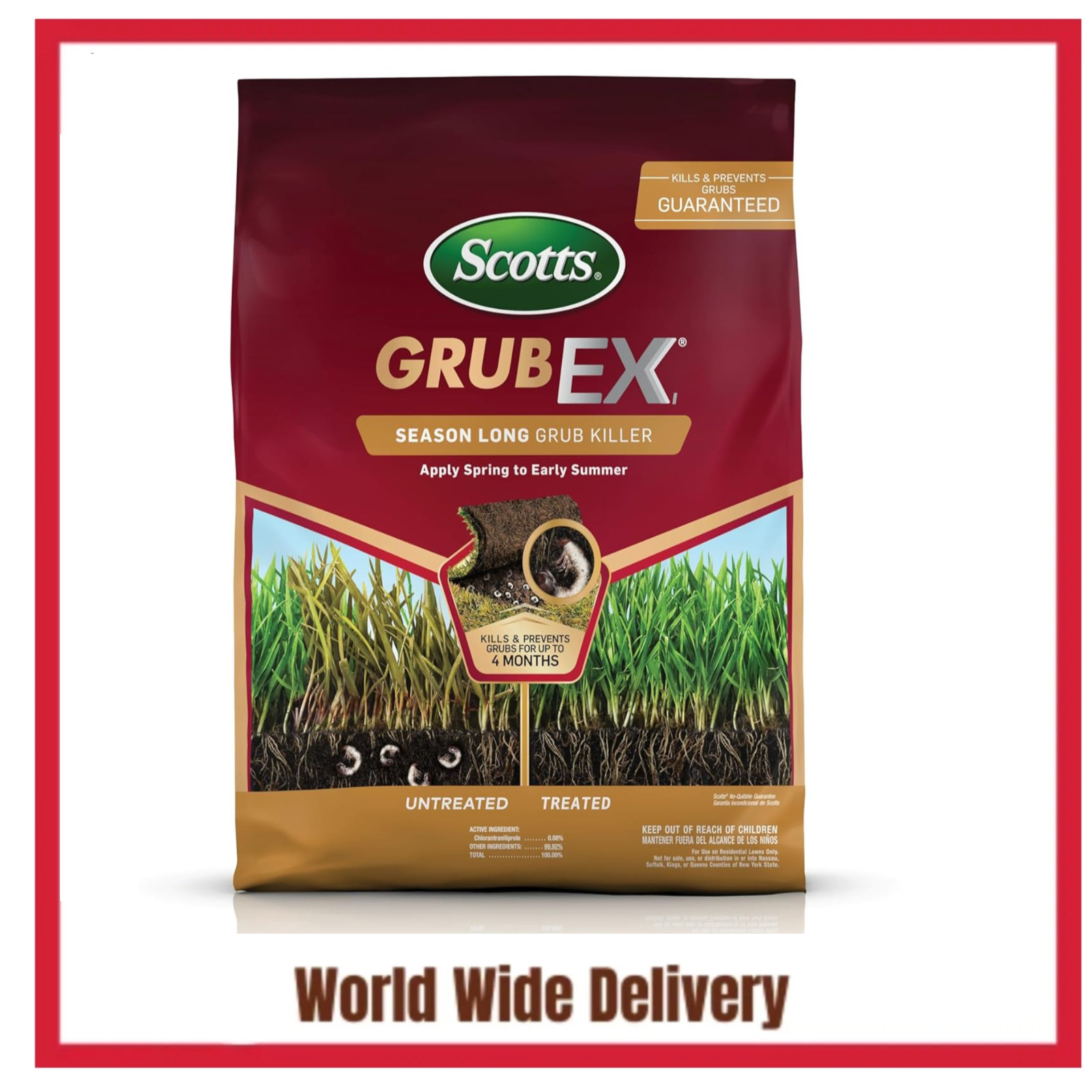 Scotts GrubEx1 Season Long Grub Killer for Lawns - Protects Lawns Up to 14.35 lb