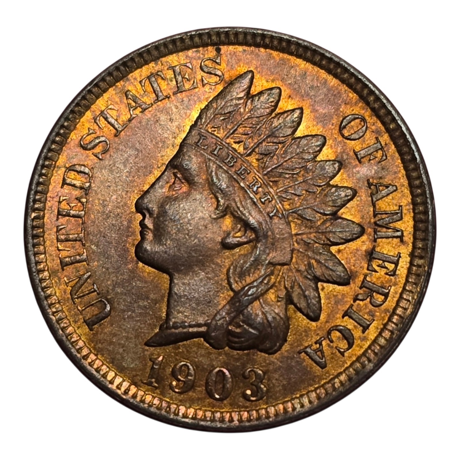 Bu Unc RB 1903 IHC Indian Head Cent Us Coin Uncirculated NICE COLOR