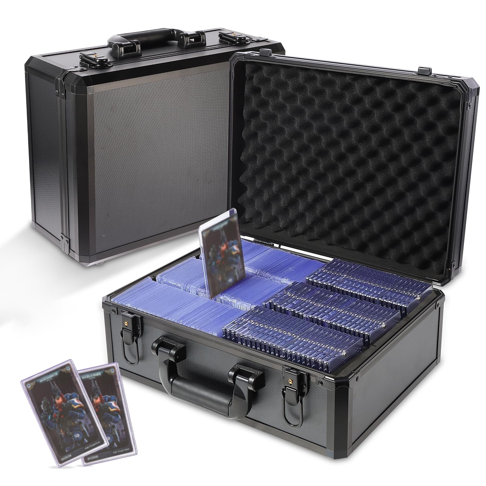 EcoVibe Trading Card Storage Box for 3" X 4" 35PT x x 35pt, Black