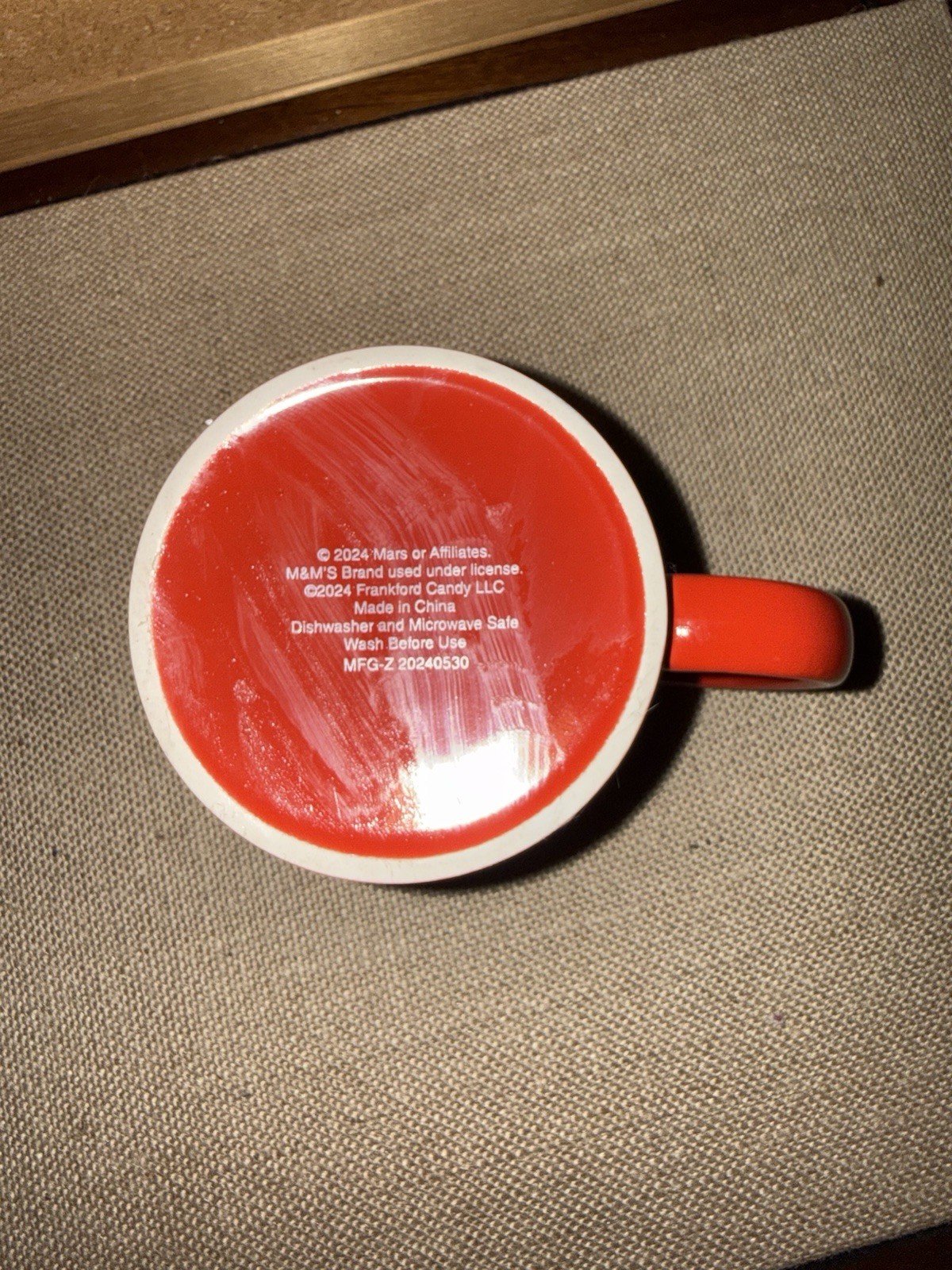 M&M's Green Character Red Mug Original 2024 Candy & Nuts Theme