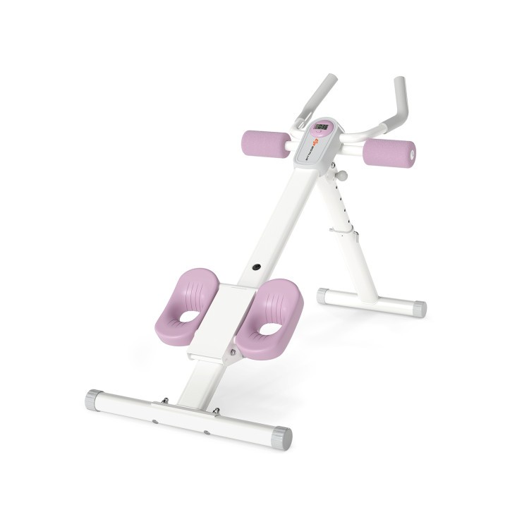 Adjustable Ab Workout Machine – Foldable Cruncher with LCD, 2 Inclines