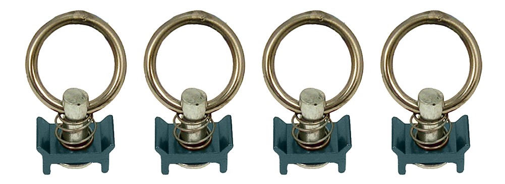 Pit Posse L Track Stud Ring Spring Loaded S Track Tie Down Anchor Blue (4 pack)