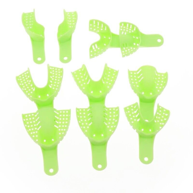 10Pcs Dental Impression Tray Mesh Plastic Kit Impression Denture Disposable