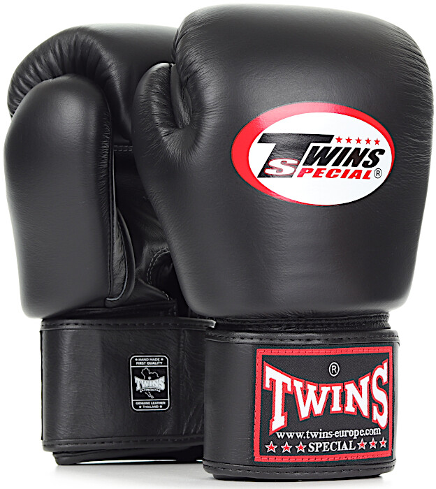 TWINS Boxing Gloves BGVL3 Black Kickboxing Muay Thai Boxing 10 12 14 16 oz Le...