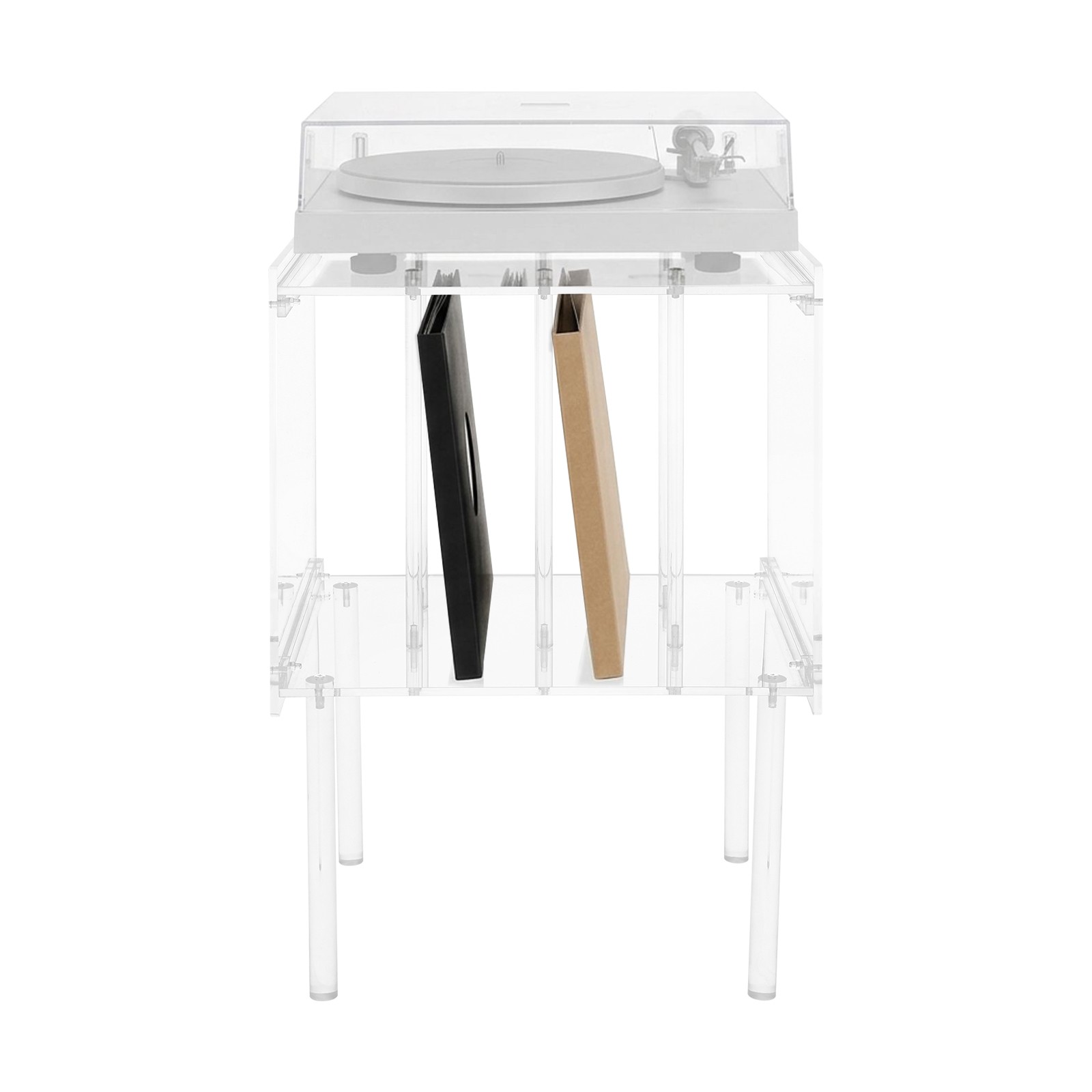 Clear Rectangular Side End Table/Night Stand Acrylic Side Table 47.6*37*66cm