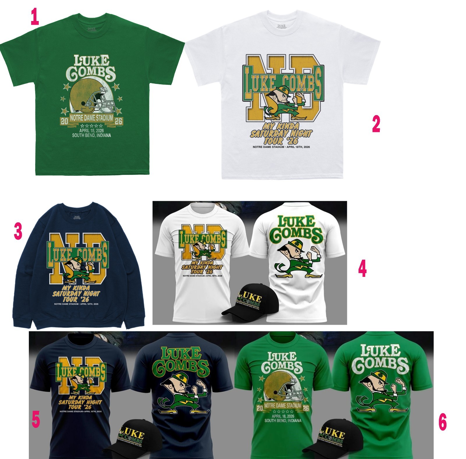 Luke Combs apr 18 2026 Notre Dame Stadium, South Bend, IN T shirt