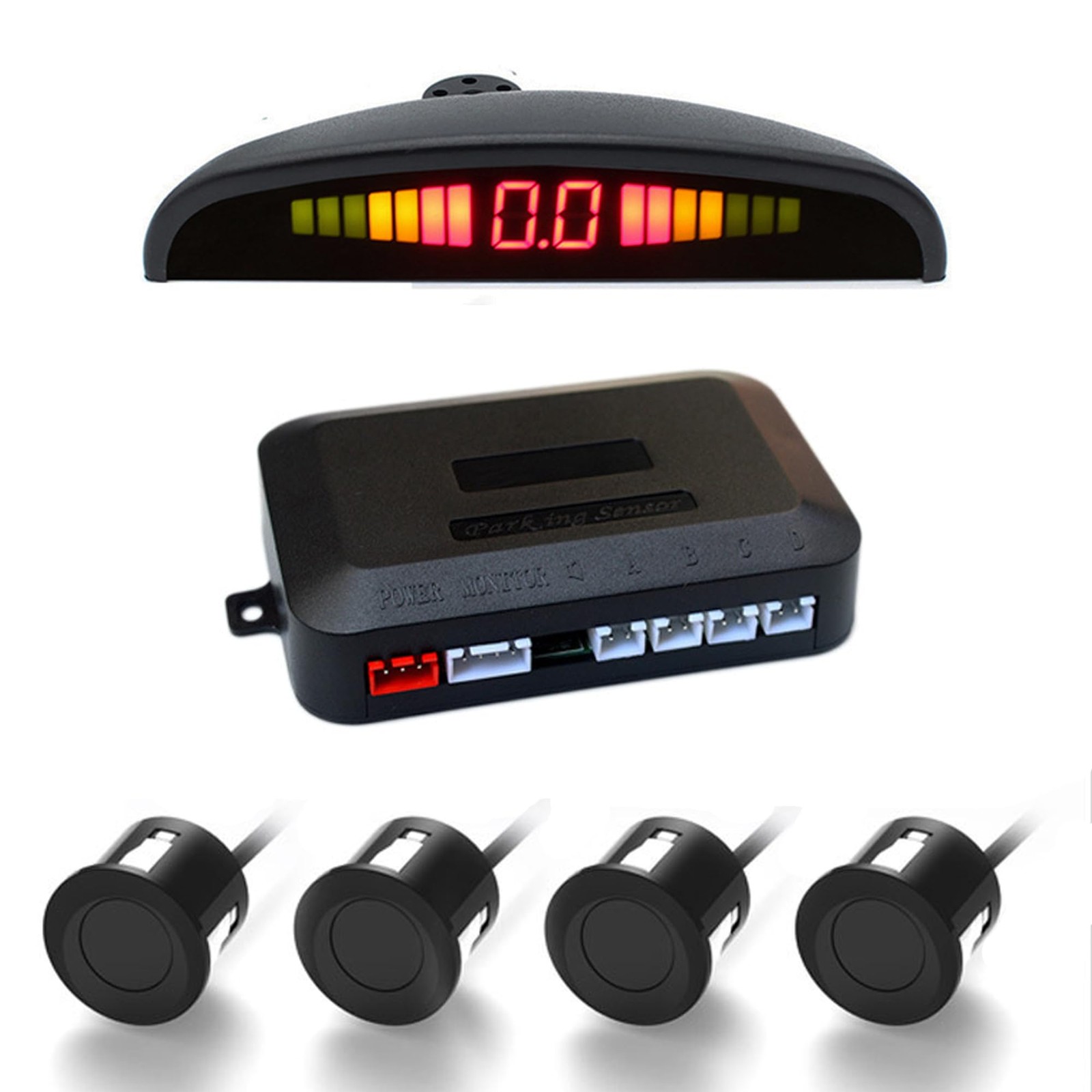 4 Sensores De Reversa Universal Para Carro Pantalla LED Distancia Y Sonido NEW