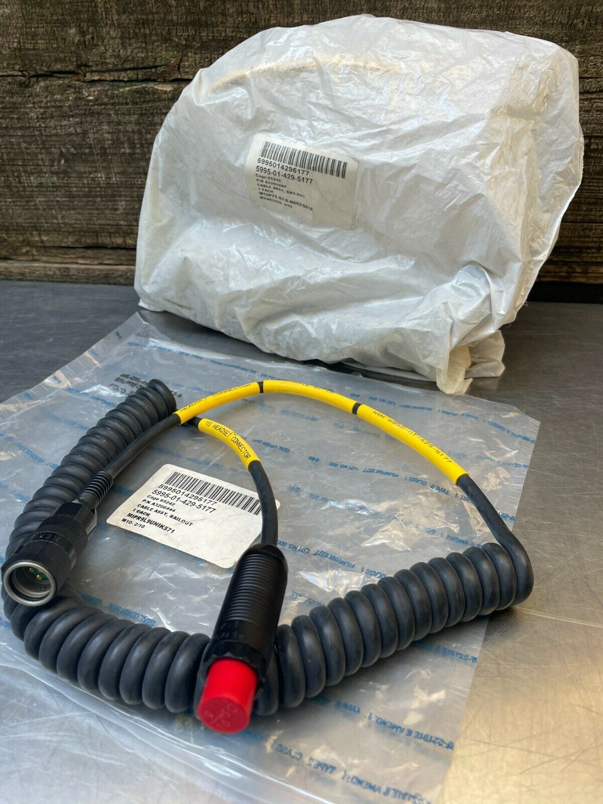 SINCGARS VIC-3  Bailout Cable 4' HMMWV M998 A3206444 5995014295177, CX-13479/VRC