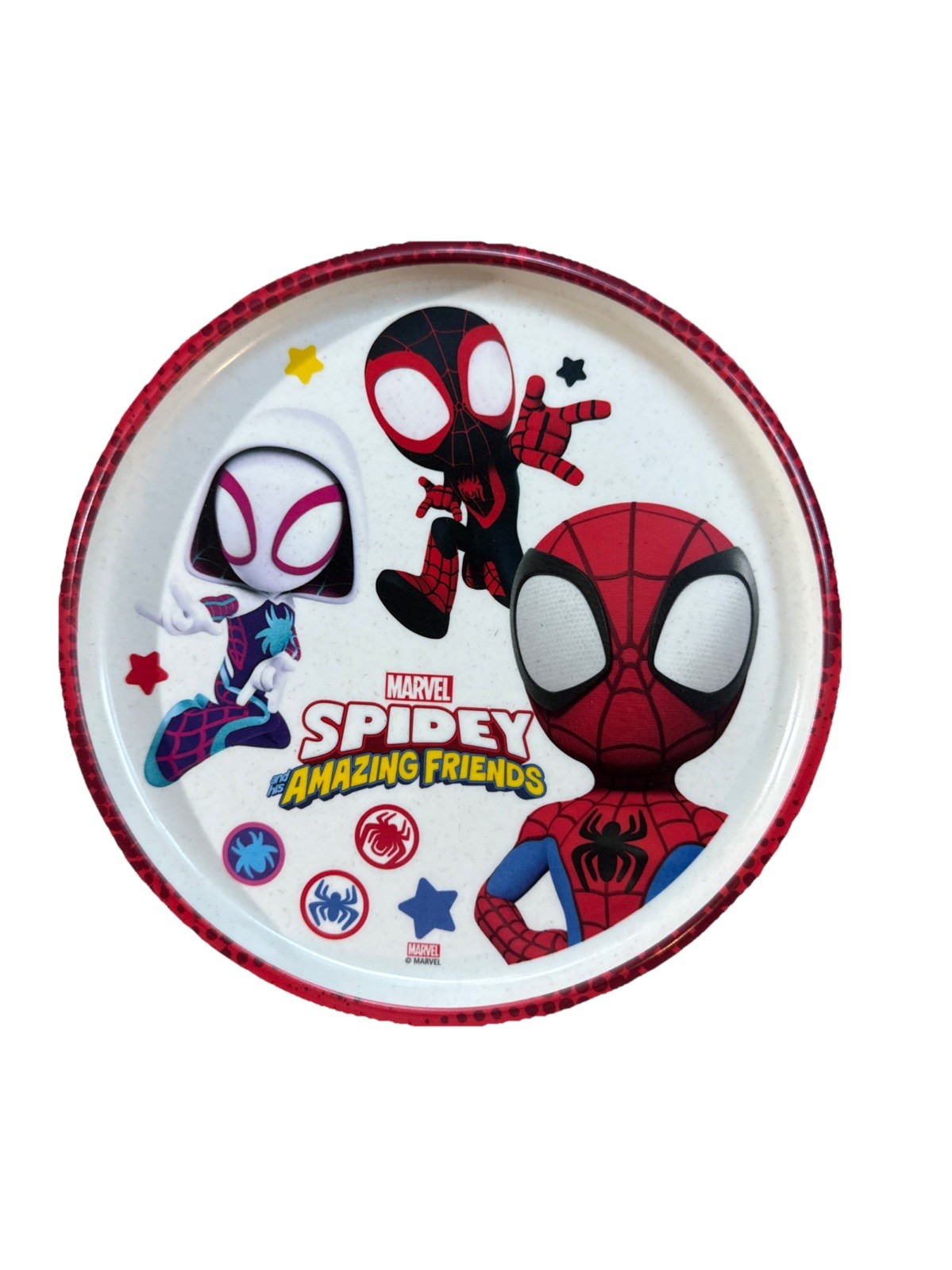 Marvel Spidey And His Amazing Friends Spider-Man 8” Zak Hard Plastic Plate