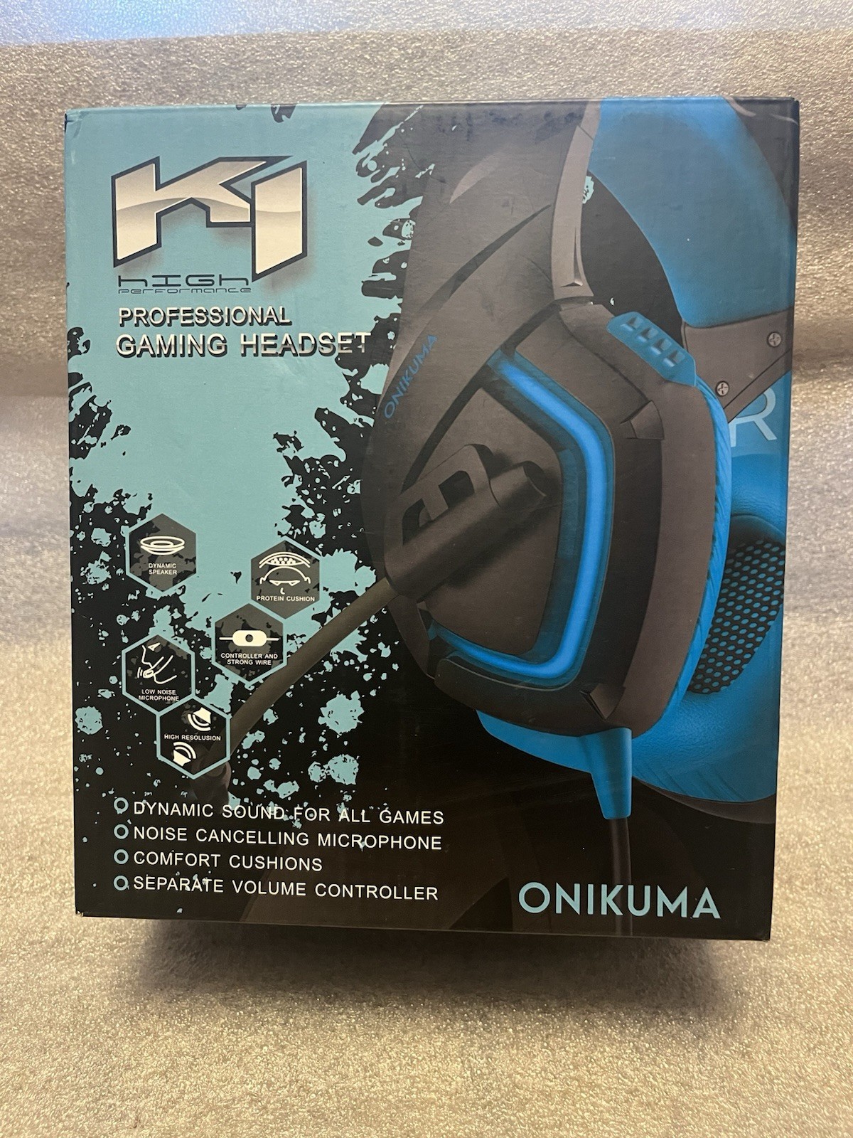 ONIKUMA K1-B PRO Gaming Headset New In Open Box Blue
