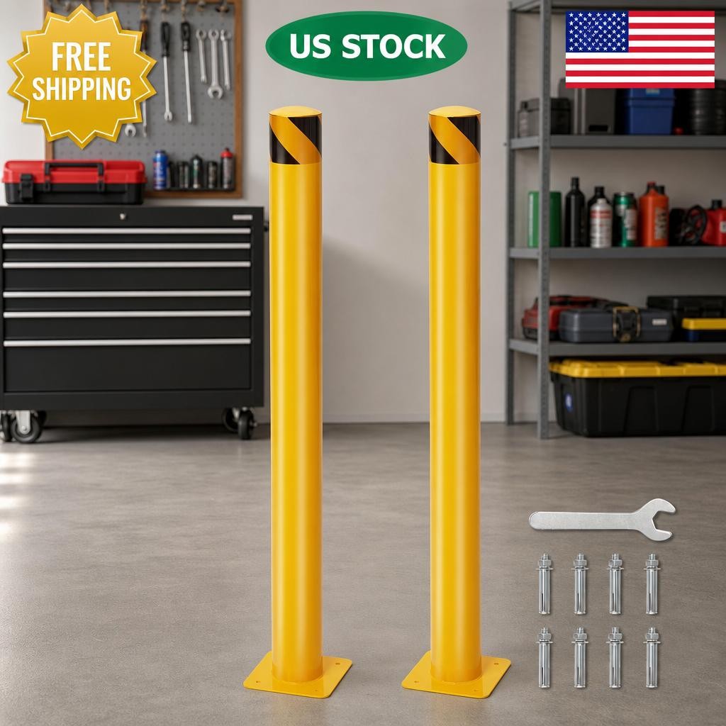 42 Inch Safety Bollard Posts for Facility & Current Protection, with 4.5" Diamet