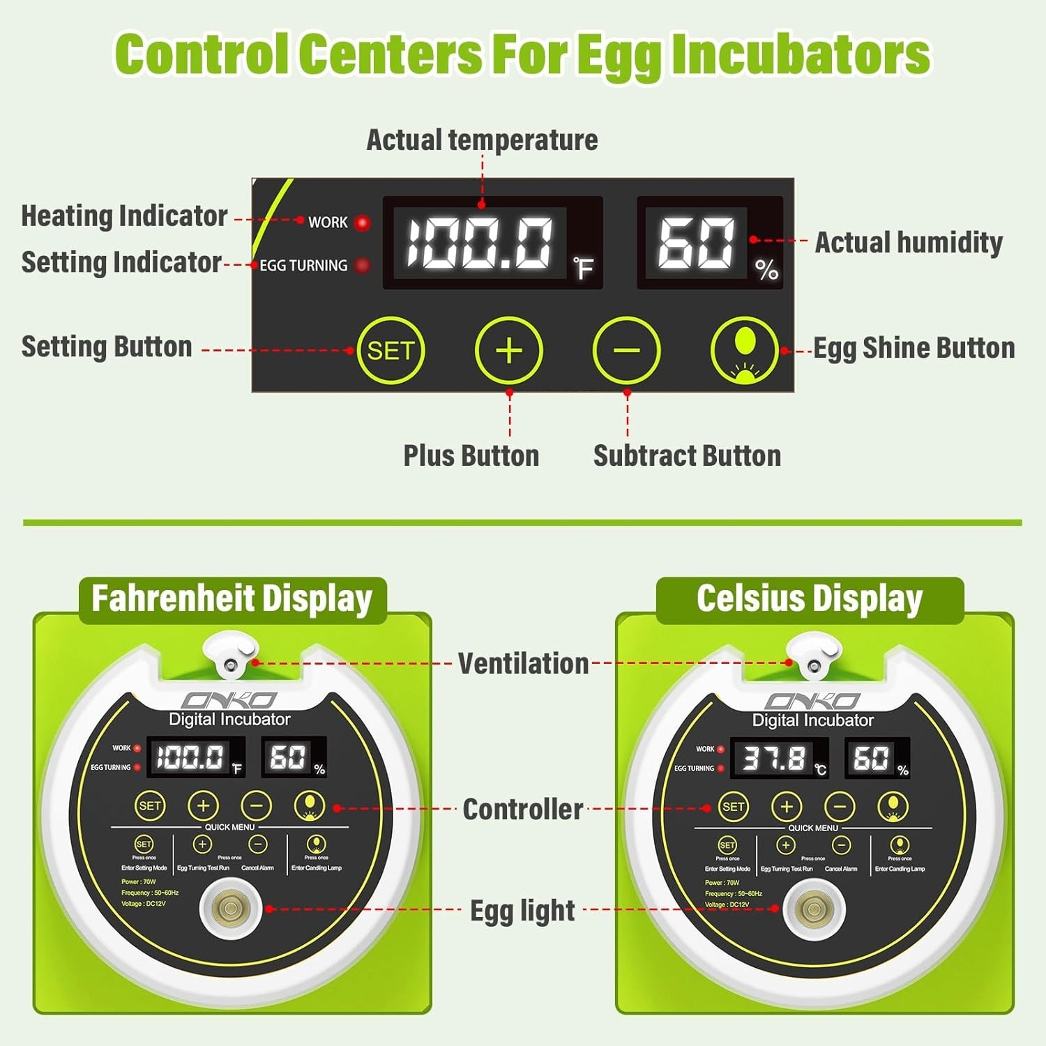 Smart Quail Egg Incubator 40 Eggs Auto Turner Humidity Control