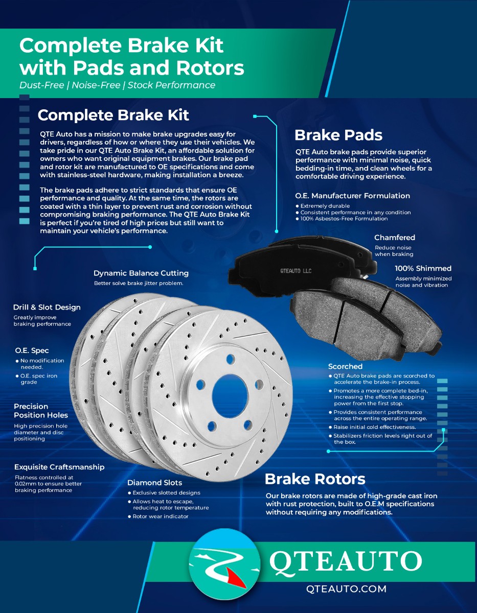 Rear Ceramic Brake Pad Kit For 2007-2009 Volkswagen EOS