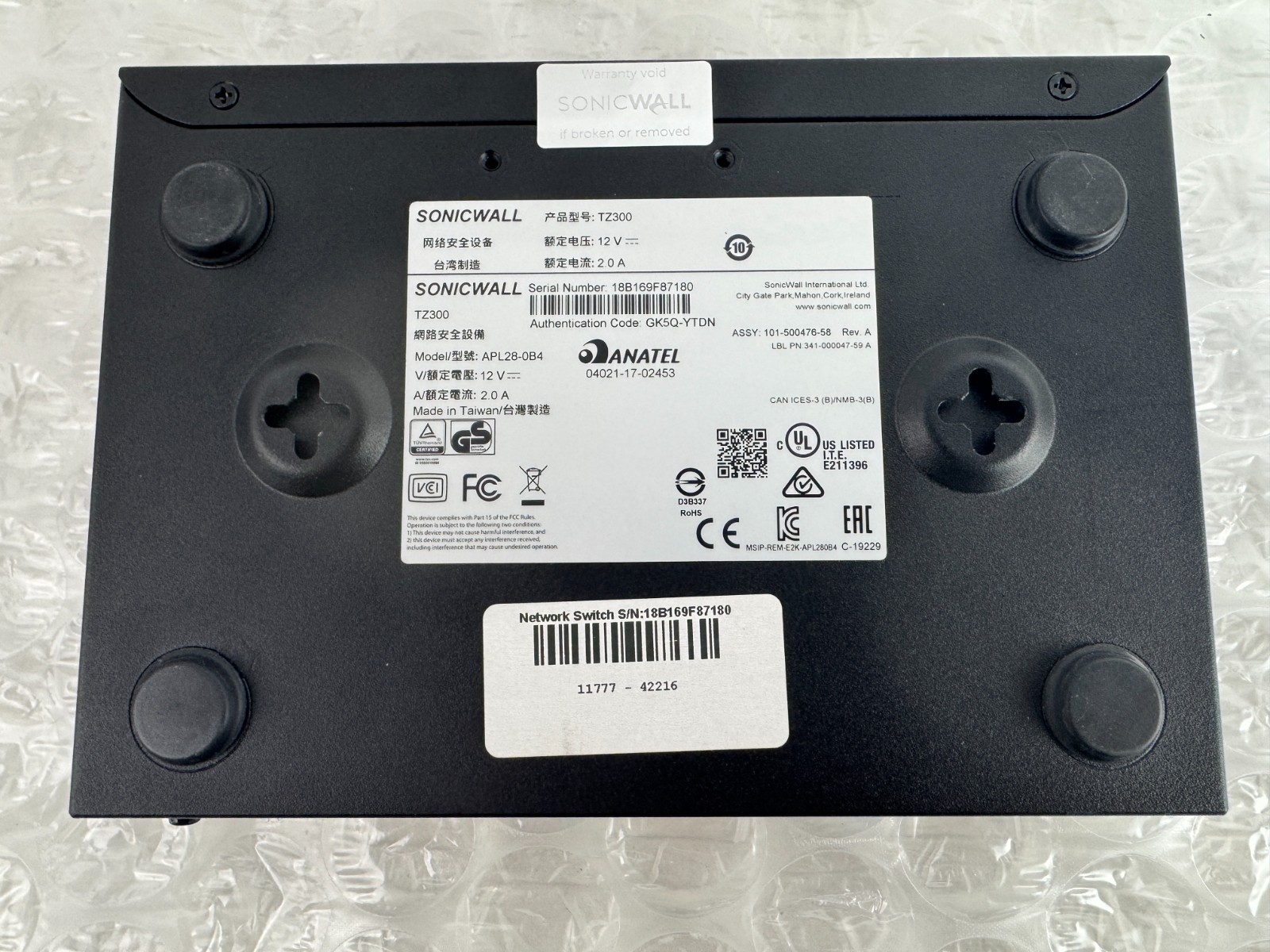 SonicWALL TZ300 Firewall Appliance APL28-0B4