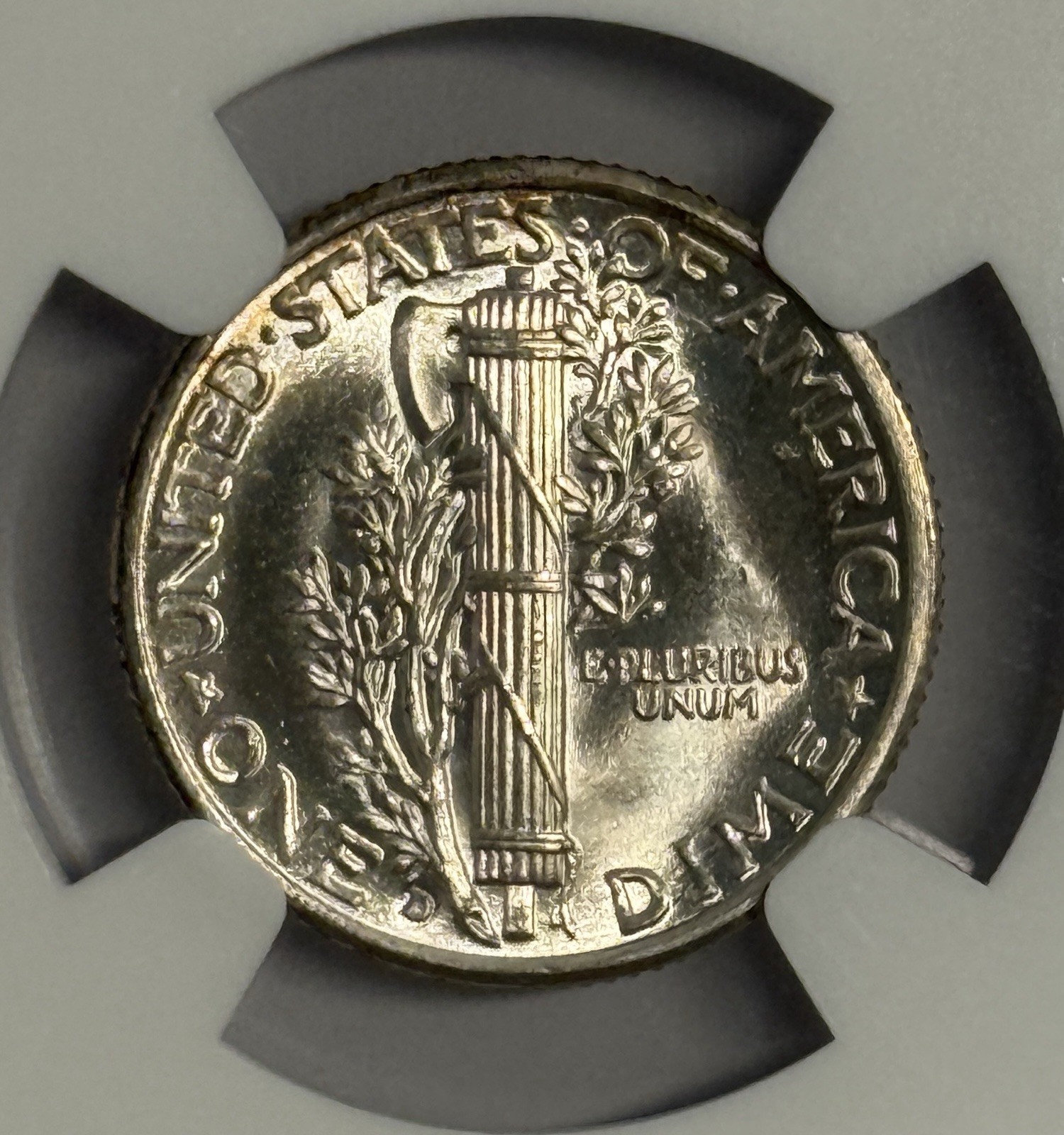 1937 D 10c NGC MS64 FB