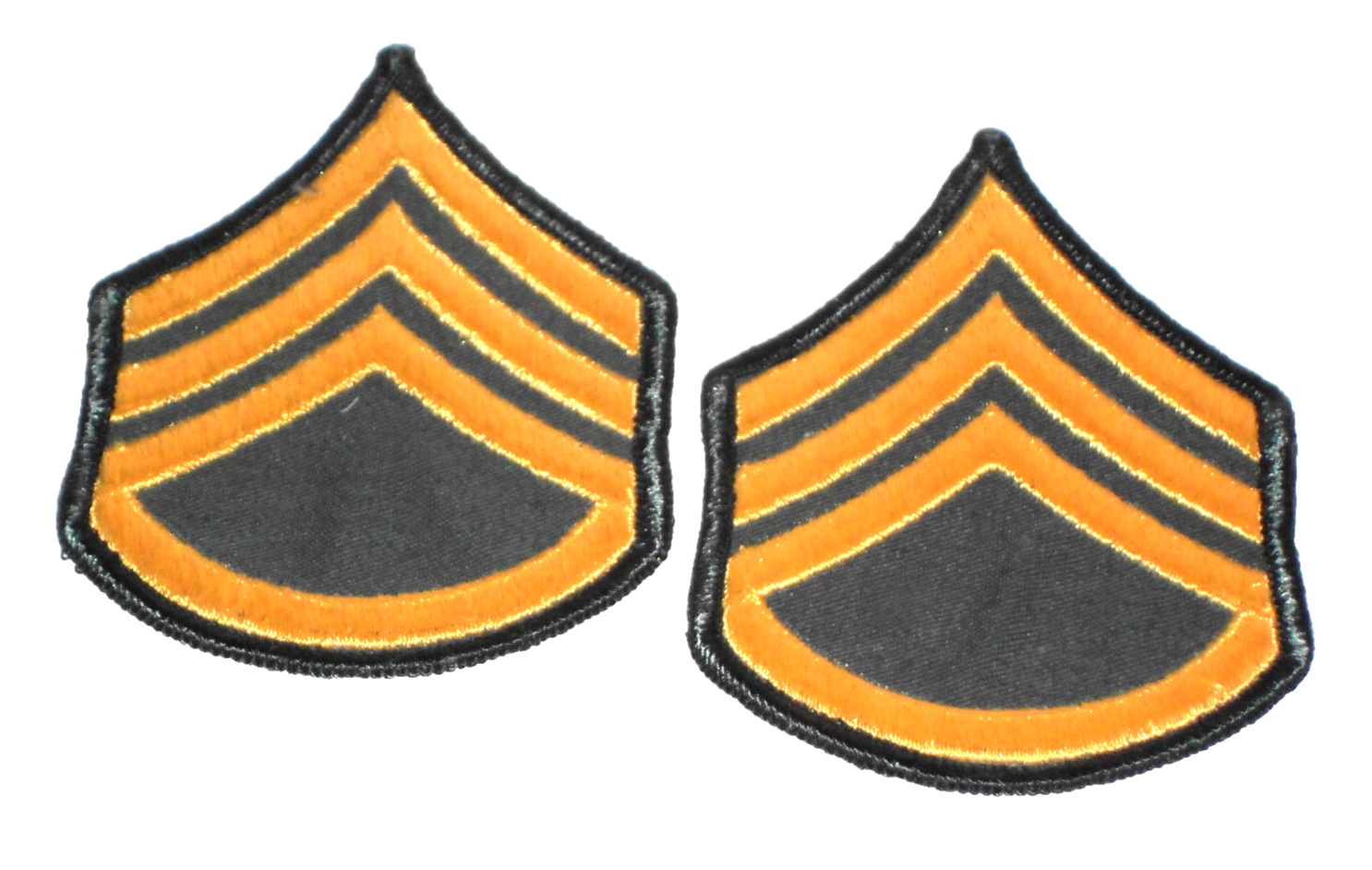 US Army SSG E6 Staff Sergeant Class A Sleeve Patch Chevron 1 Pair Male Sew On