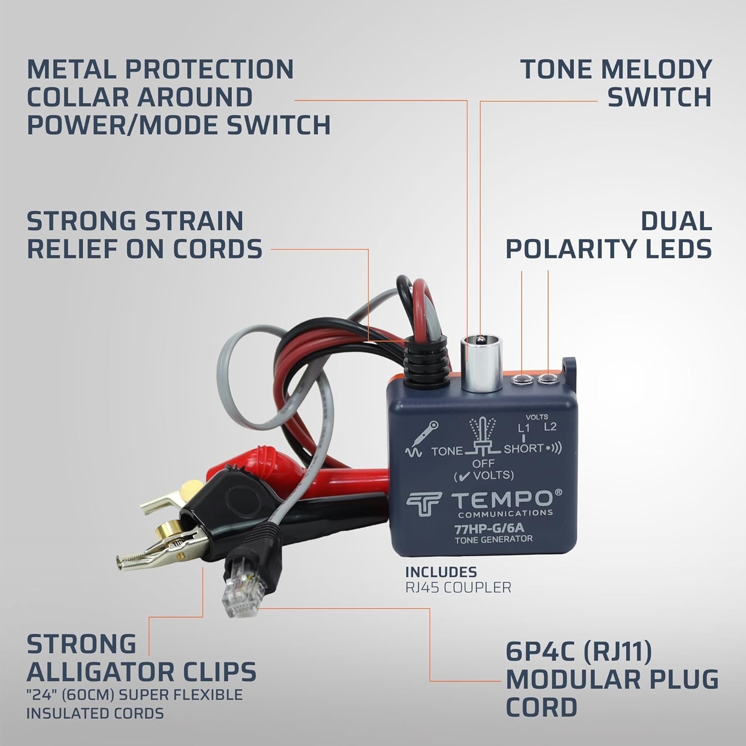Battery Powered Wire Tracer Electrical Kit with LED Indicator and Worklight
