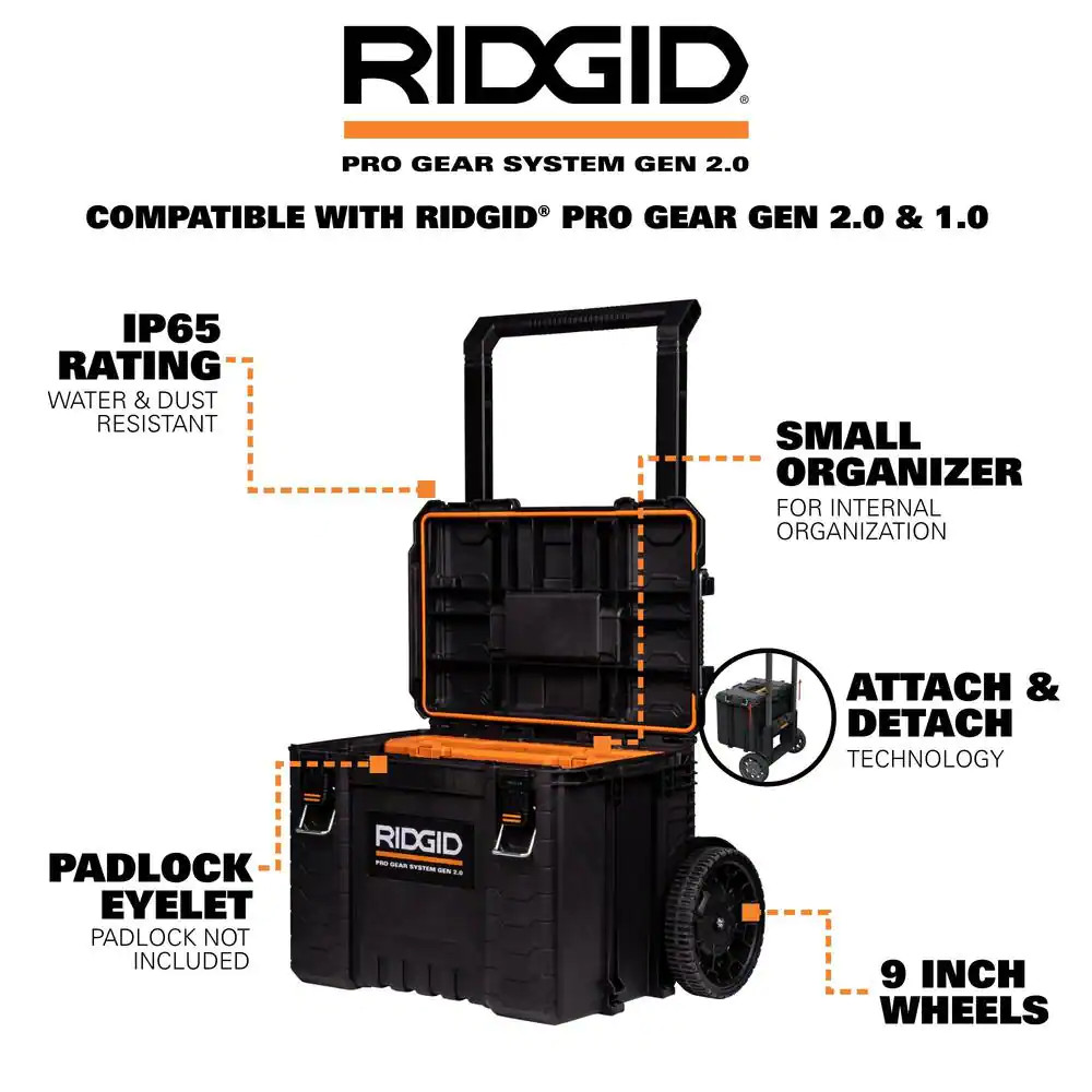 Pro Gear System Gen 2.0 Stackable Rolling Tool Box , 22 In. Heavy Duty Tool Box