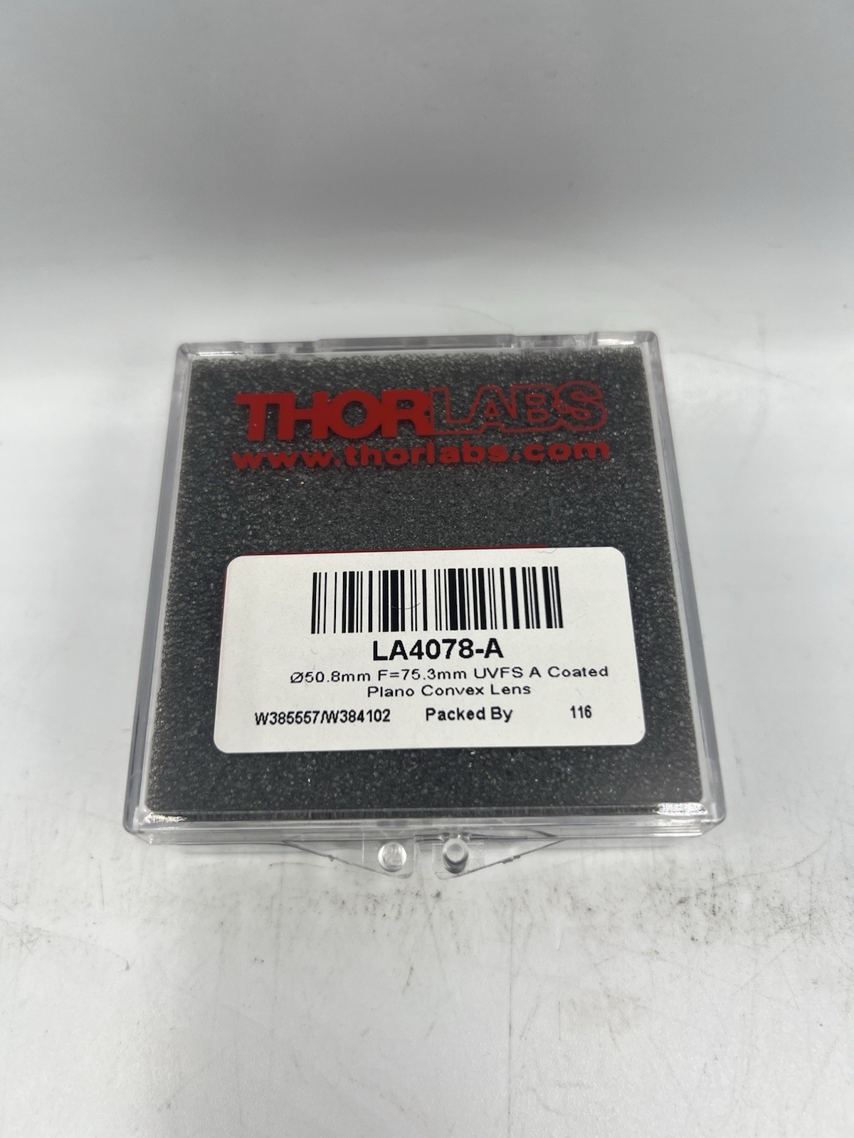 New NOS Thorlabs LA4078-A 50.8mm F=75.3mm UVFS A Coated Plano-Convex Lens